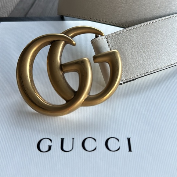 Gucci double GG Marmot wide leather belt - Picture 2 of 6